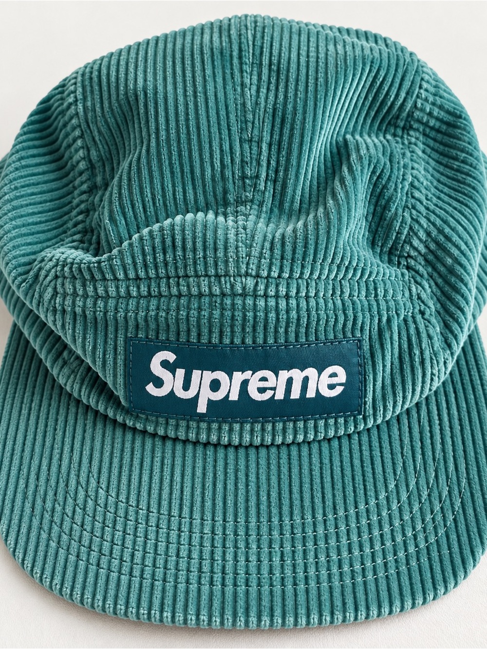 Supreme Teal Corduroy Camp Cap Hat Adjustable Strap
